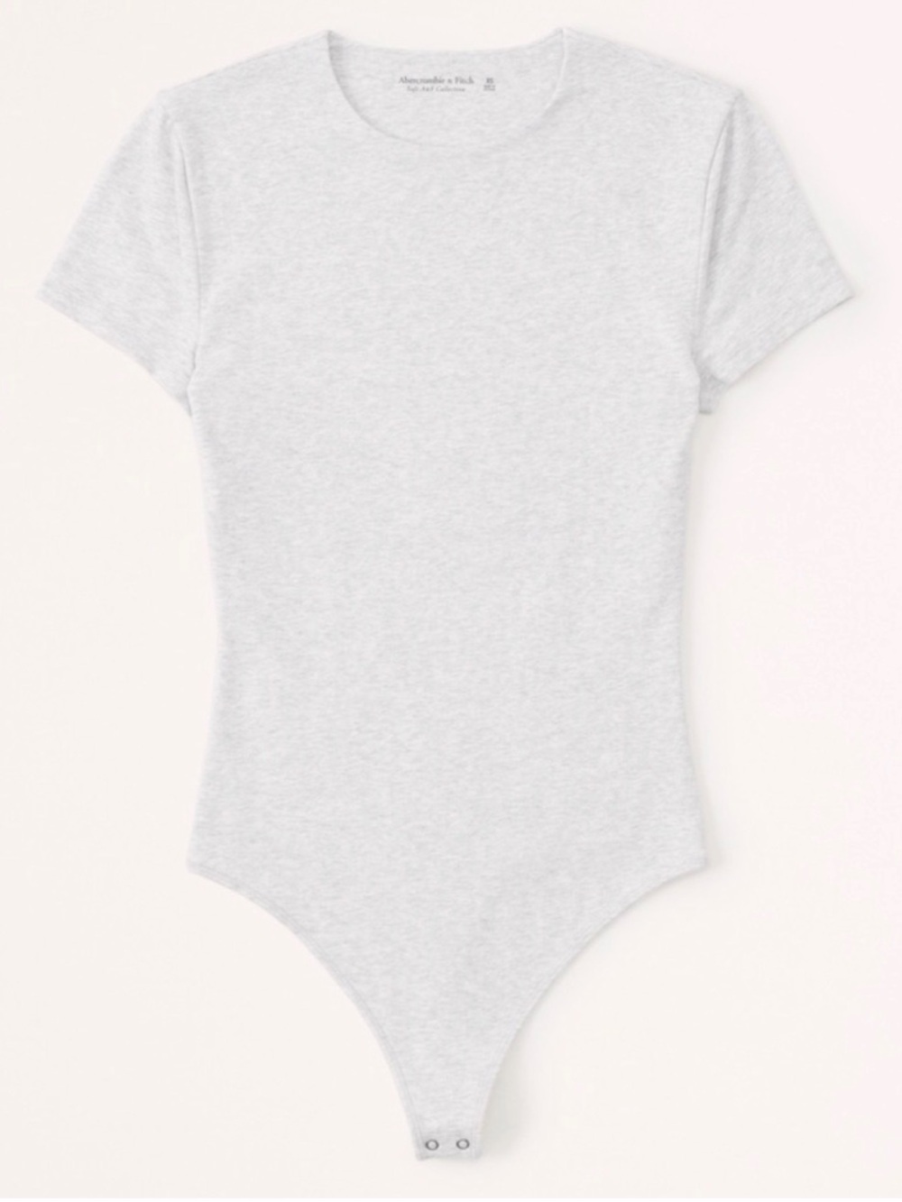 Abercrombie & Fitch Light Heather Gray Short-Sleeve One-Piece Bodysuit